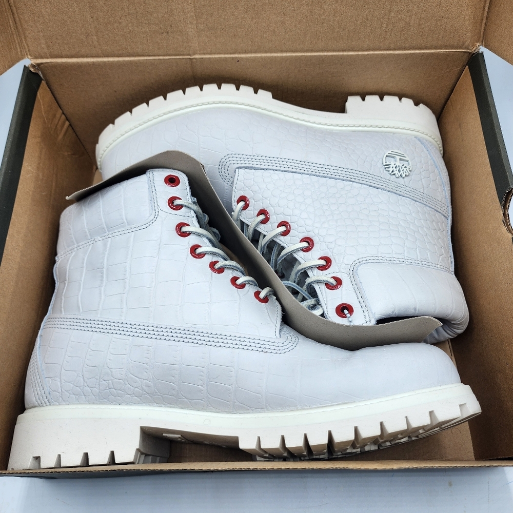 Timberland LIMITED RELEASE Exotic White Serpent Men's Size 10 Leather Boots